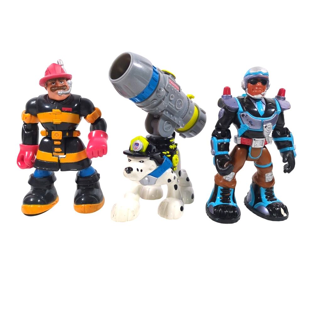Fisher Price Rescue Heroes Figure Lot Jake Justice Billy Blazes Smokey Dalmatian